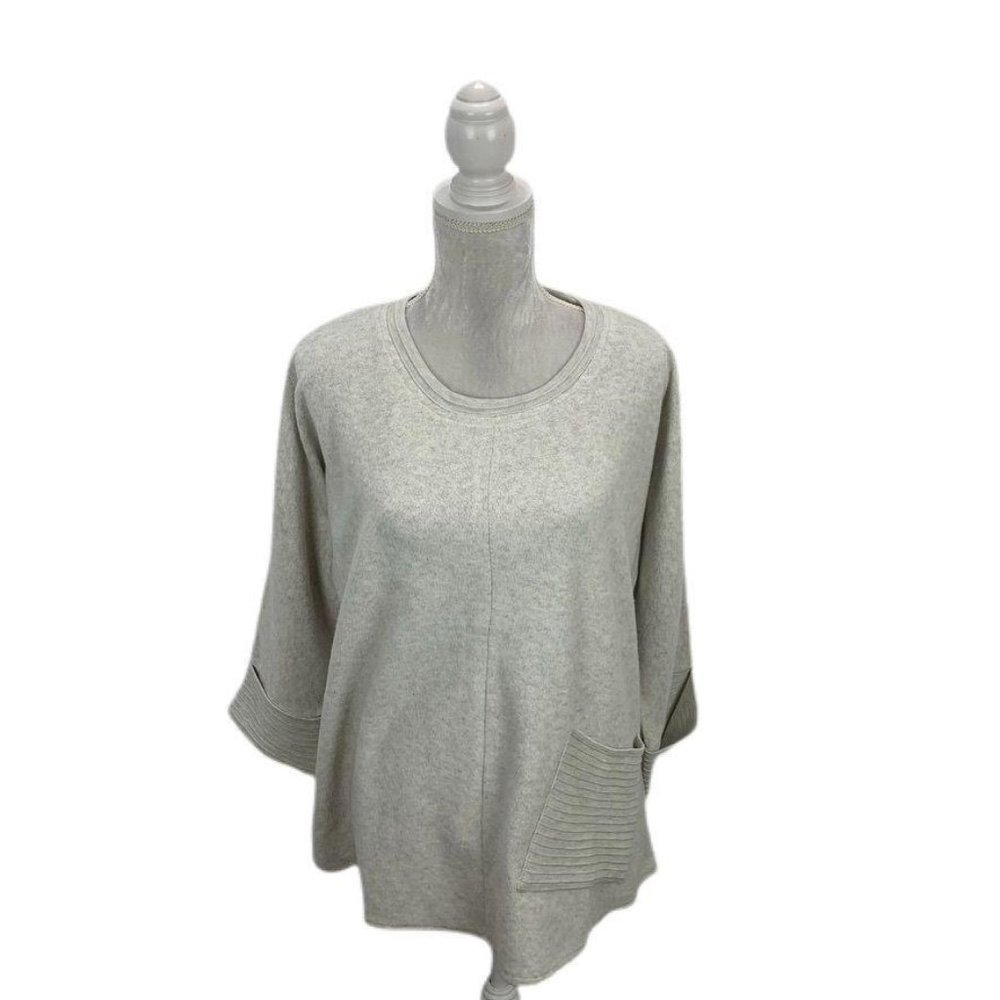 Hugs from Soft Surroundings Fleece Sweatshirt Grey‎